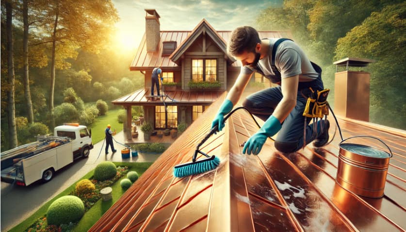 Hiring professionals for copper roof cleaning and maintenance