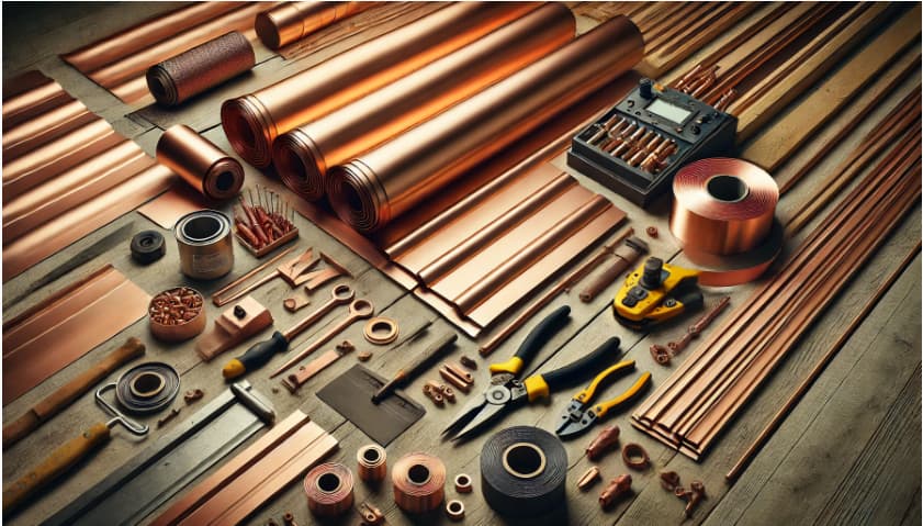 Materials and equipment used in copper roofing