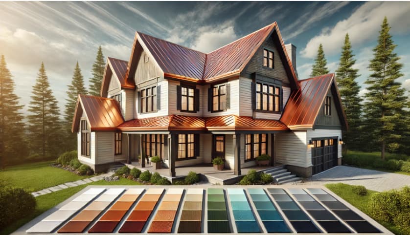 Popular siding color options for copper roofs