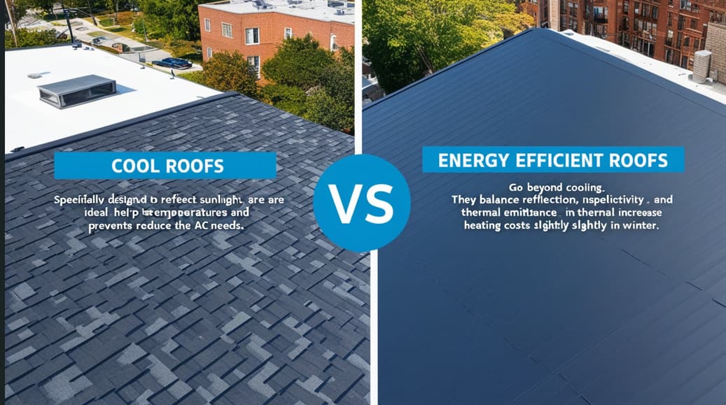 Comparing cool roofs and energy efficient roofs