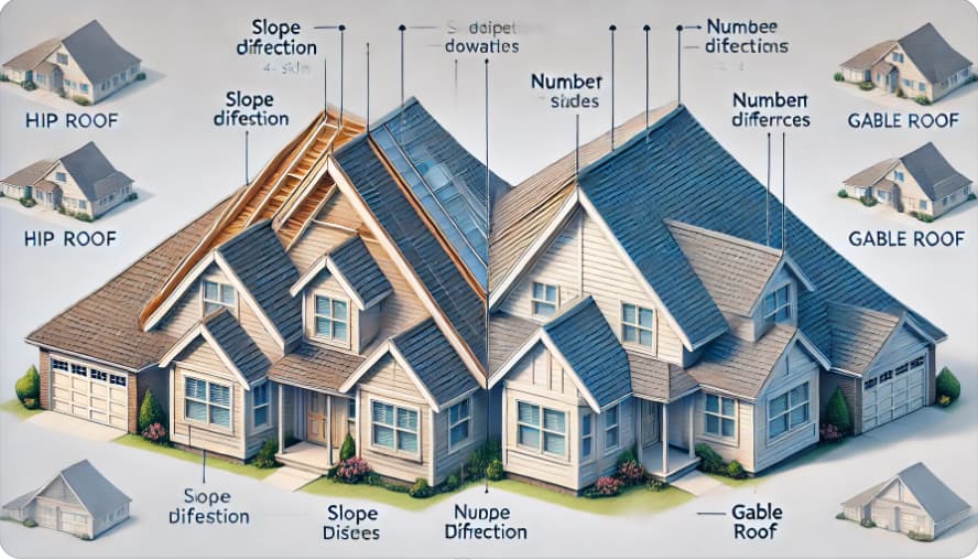 Key differences between hip roof and gable roof