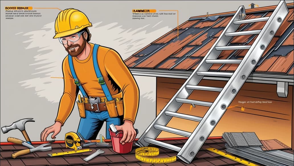 Safety and tools for roof repair