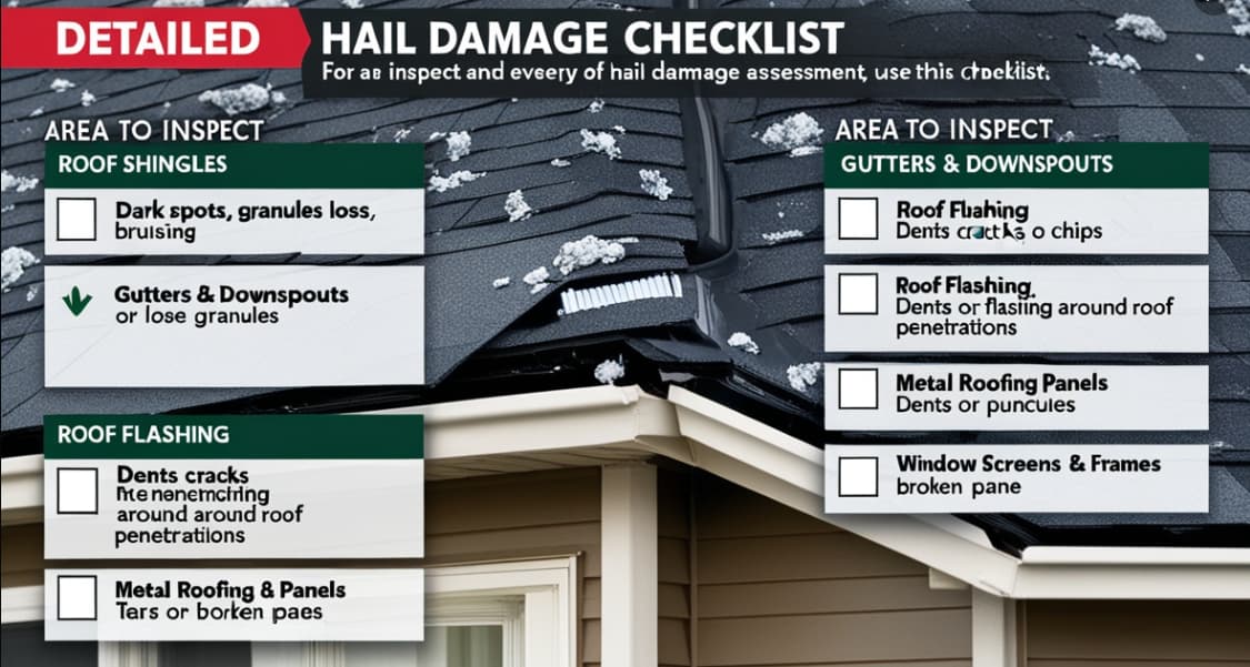 Detailed hail damage checklist