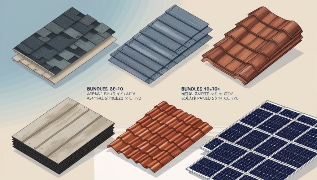 Explanation of Different roofing materials and their bundle specifications