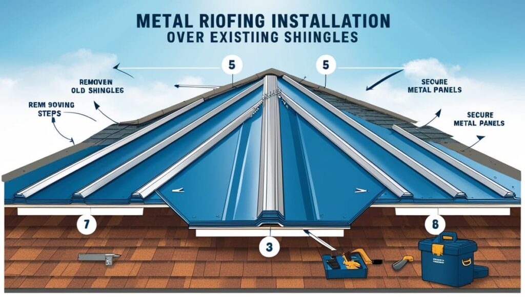 How to install metal roofing over shingles