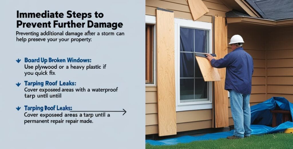 Immediate steps to prevent further damage